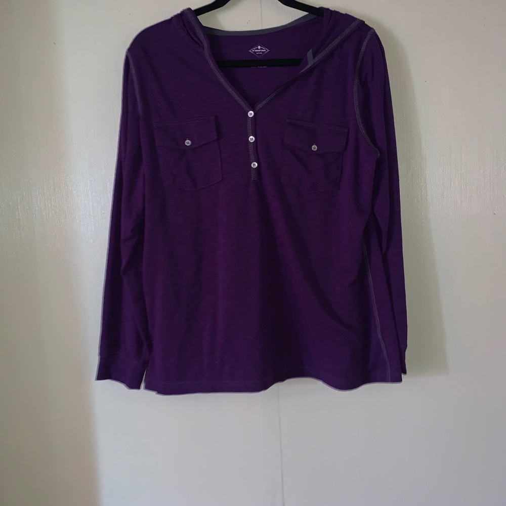 Long sleeve with Hoodie purple size large